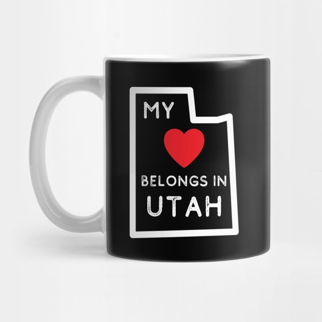 Utah Map State Outline Heart Belongs in Utah by MalibuSun